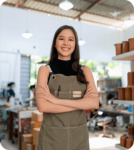 Happy business owner